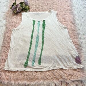 ARCHIVIOB Knitting Club Watercolor Paint White Tank Top sz L